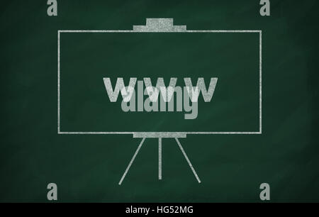 World Wide Web writed auf Tafel mit Kreide Stockfoto