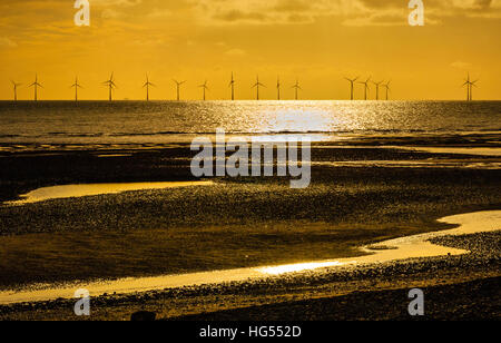 Offshore-Windpark Walney Insel in der Nähe von Barrow-in-Furness Cumbria Stockfoto