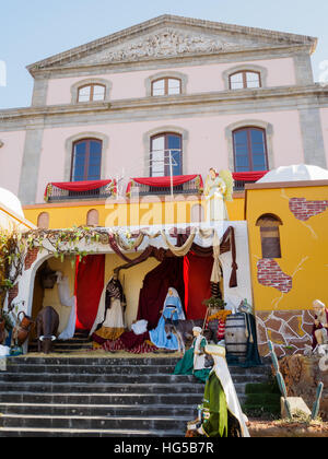 Weihnachtskrippe in La Orotava, Santa Cruz, Teneriffa, Spanien. Stockfoto