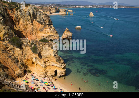 Treppe zum Strand Praia do Camilo, Lagos, Algarve, Portugal Stockfoto