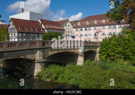 Donau-Brücke, überqueren die Donau, Donaueschingen (Donaueschingen), Schwarzwald, Baden-Württemberg, Deutschland Stockfoto