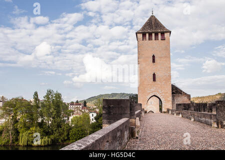 Pont Valentre in der Stadt Cahors, Lot, Frankreich Stockfoto