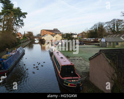 Talbot Wharf eine einzigartige unabhängige Werft in Market Drayton auf Shropshire Union Canal, Shropshire, England. Stockfoto