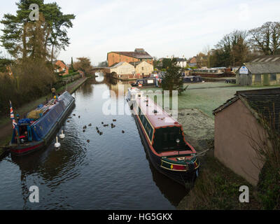 Talbot Wharf eine einzigartige unabhängige Werft in Market Drayton auf dem Shropshire-Union-Kanal, Shropshire, England UK Stockfoto