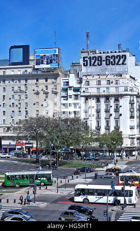 9 de Julio Avenue, Buenos Aires, Argentinien Stockfoto