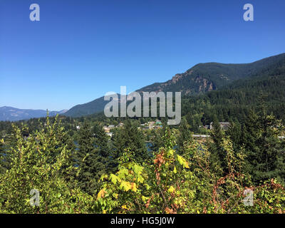 Cascade Locks am Columbia River Stockfoto