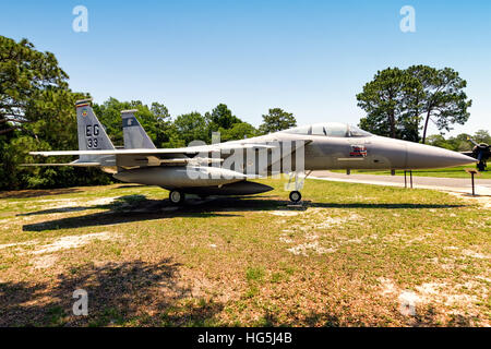 McDonnell Douglas F-15A-12-MC Eagle, 74-0124, "EG" Tailcode zuletzt zugewiesenen 4485th Test Squadron, Tactical Air Command, Eglin AFB, gekennzeichnet als "Golf Spirit", Staffelkapitän der Flugzeuge von der 33. Kämpfer-Flügel, basierend auf der Eglin AFB. Stockfoto