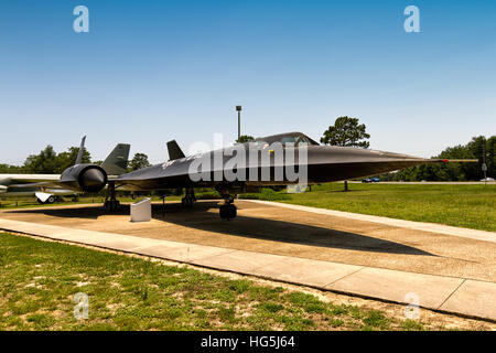 Lockheed SR-71A Blackbird, 61-7959, "Big Tail" Änderung, zuletzt im Oktober 1976 geflogen. Im Jahr 1990 finanziert die Luftwaffe Bewaffnung Museumsstiftung die Demontage, Transport per LKW und Re-Montage von dieser einzigartigen Blackbird. [ Stockfoto