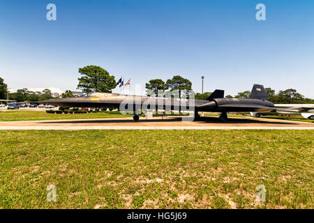 Lockheed SR-71A Blackbird, 61-7959, "Big Tail" Änderung, zuletzt im Oktober 1976 geflogen. Im Jahr 1990 finanziert die Luftwaffe Bewaffnung Museumsstiftung die Demontage, Transport per LKW und Re-Montage von dieser einzigartigen Blackbird. [ Stockfoto