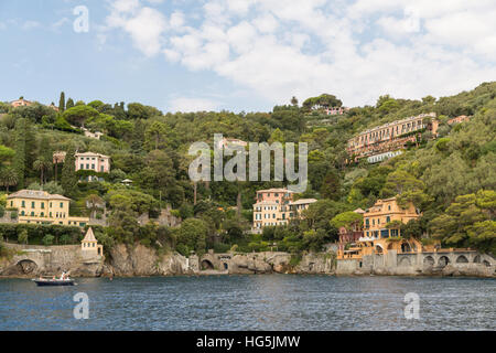 Küste zwischen Portofino und Santa Margherita Ligure in Italien Stockfoto