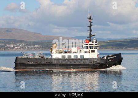 SD Oronsay, vorbei an Indien Osthafen während der Übung Joint Warrior 16-2. Stockfoto