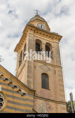 Kirchturm in Portofino in Italien in der Nähe von Santa Margherita Ligure Stockfoto
