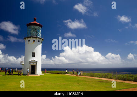 Kilauea Leuchtturm am Kilauea Point, dem nördlichsten Punkt von Kauai, Hawaii, USA. Stockfoto