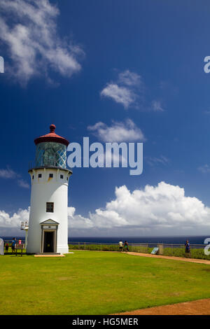 Kilauea Leuchtturm am Kilauea Point, dem nördlichsten Punkt von Kauai, Hawaii, USA. Stockfoto