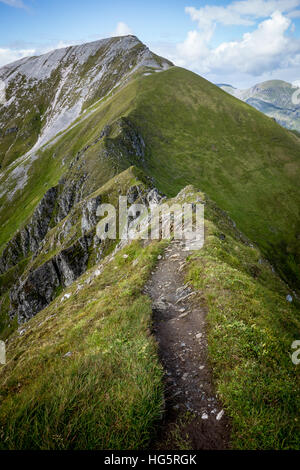 Der Ring Steall ein Grat Fuß in den Mamores-Bergen in der Nähe von Ben Nevis in den Highlands von Schottland Stockfoto