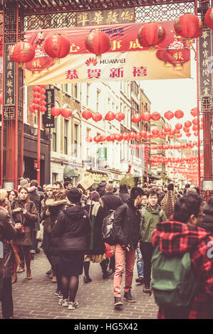 Chinesisches Neujahr feiern 2016 London Stockfoto