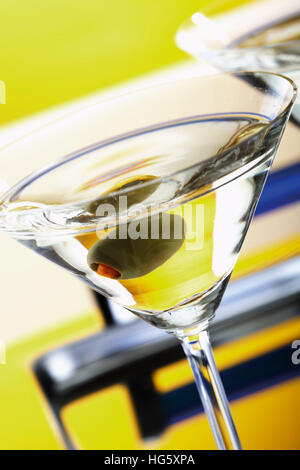 Glas Martini Olive Stockfoto