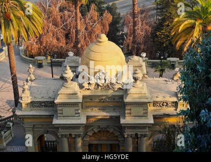 Chile, Santiago, erhöhten Blick auf der Neptun-Terrasse auf der Santa Lucia Hill. Stockfoto