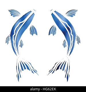 Leuchtend bunte Fische, Tierkreiszeichen Fische Zeichen für astrologische Prädestination und Horoskop Stock Vektor