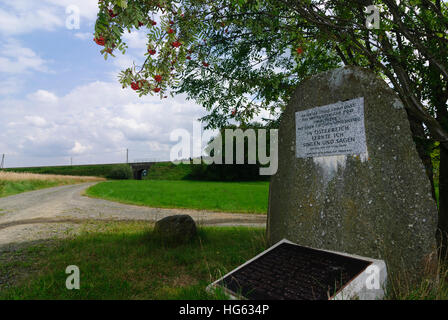 Zwettl: Gedenkstein am angeblichen Geburtsort von Walter von der Vogelweide in Hörmanns, Waldviertel, Niederösterreich, Niederösterreich, Österreich Stockfoto