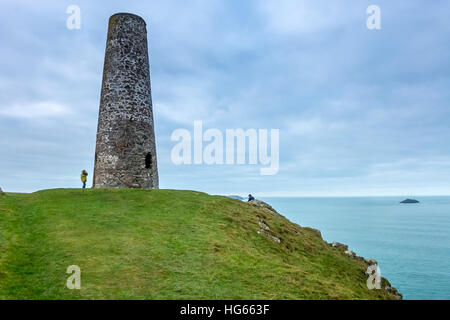 Der Turm am Stepper Point in der Nähe von Padstow in Cornwall Stockfoto