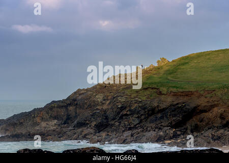 Trevone Bay in Cornwall Stockfoto