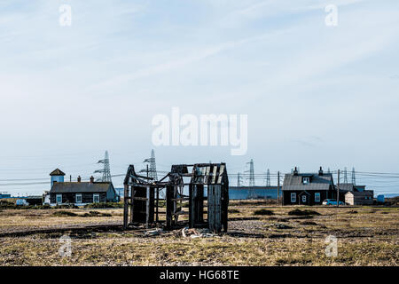 Alte Schuppen Dungeness aufgeschlüsselt Stockfoto