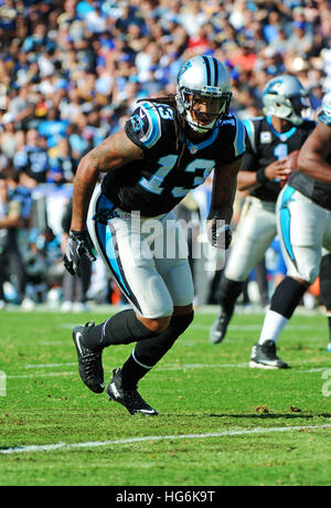 Los Angeles, Kalifornien, USA. 6. November 2016. Kelvin Benjamin der Carolina Panthers in Aktion während einer 13-10-Sieg über die Los Angeles Rams an der Los Angeles Memorial Coliseum in Los Angeles, Ca. © John Pyle/ZUMA Draht/Alamy Live News Stockfoto
