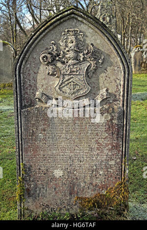 Balquhidder Graveyard, Stirling, Schottland, Großbritannien - Rob Roy Red MacGregors Ruhestätte - John Maclaurin Stockfoto