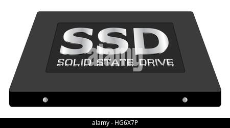 Solid-State-Festplatte oder Ssd-Laufwerk auf einem weißen Hintergrund Stock Vektor