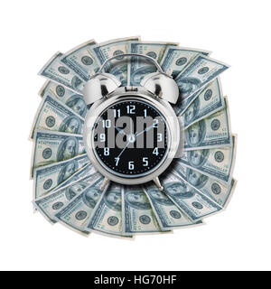 Zeit ist Geld, die isoliert auf weißem Hintergrund mit Beschneidungspfad Stockfoto
