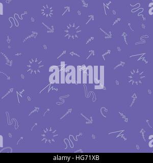 Nahtlose Doodle Tinte Zeiger und Pfeil Muster Stock Vektor