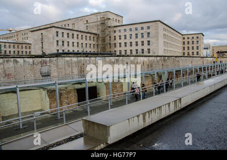 Topographie des Terrors an einem grauen Tag Stockfoto