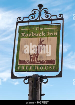 Roebuck Inn, frei Haus anmelden, Sixpenny Handley. Stockfoto