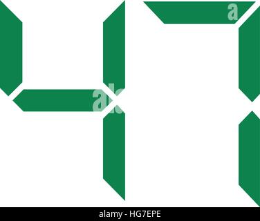 Sieben und vierzig digitale Nummer 47 Stock Vektor