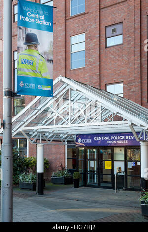 Zentralen Polizeistation, Byron House, Nottingham, England, UK Stockfoto