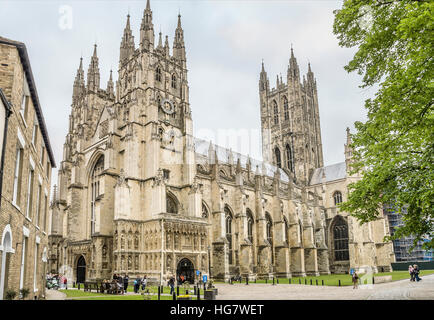 Außenansicht der Kathedrale von Canterbury, Kent, England Stockfoto