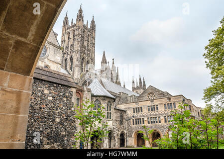 Außenansicht der Kathedrale von Canterbury, Kent, England Stockfoto