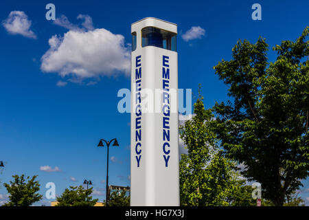 Notfall Eintritt Leuchtturm für ein örtliches Krankenhaus X Stockfoto