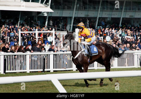 Pferderennen in Stratford Racecourse in Warwickshire, England. Stockfoto