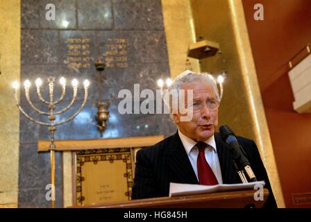 Synagoge in Mailand (Italien), Europäischer Tag der jüdischen Kultur, Renzo Gattegna, Präsident der Union der italienischen jüdischen Gemeinden Stockfoto