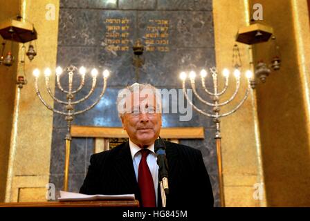 Synagoge in Mailand (Italien), Europäischer Tag der jüdischen Kultur, Renzo Gattegna, Präsident der Union der italienischen jüdischen Gemeinden Stockfoto