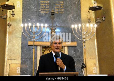 Synagoge in Mailand (Italien), Europäischer Tag der jüdischen Kultur, der Schriftsteller Alain Elkann Stockfoto