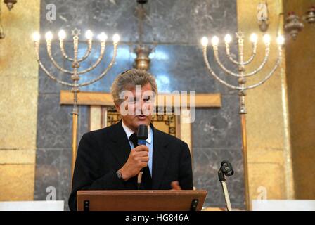 Synagoge in Mailand (Italien), Europäischer Tag der jüdischen Kultur, der Schriftsteller Alain Elkann Stockfoto