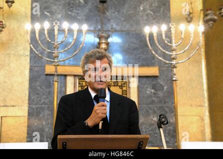 Synagoge in Mailand (Italien), Europäischer Tag der jüdischen Kultur, der Schriftsteller Alain Elkann Stockfoto