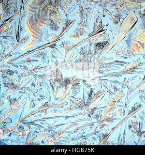 Mikroskopbild von gemischten Säuren (Weinsäure, Ascorbinsäure, Zitronensäure) Stockfoto