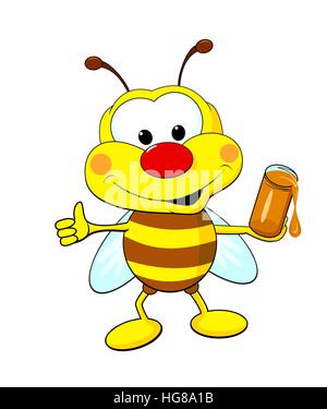 Biene mit Honig Stock Vektor