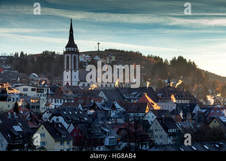 Neustadt Münster, St. Jakob Churchi, spätgotisch, Morgenlicht, Neustadt, Titisee-Neustadt, Schwarzwald, Baden-Württemberg Stockfoto