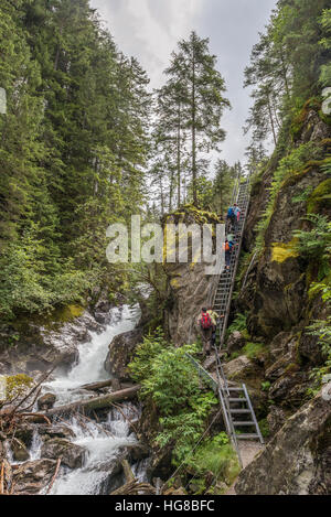 Schlucht, Riesachfälle, Wanderweg Wilde Wasser, wilde Wasser Weg, Steiermark, Österreich Stockfoto