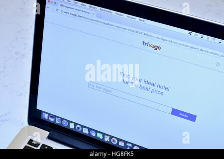 Ein Apple Macbook Pro Anzeige einer Website bei der Verwendung der Google Chrome-browser Stockfoto